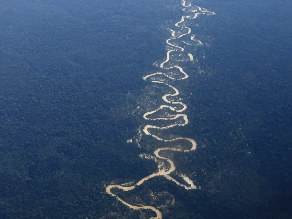 Alto Alegre (RR), 10/02/2023 - Vista em sobrevoo do rio Mucajaí, afetado pelo garimpo ilegal na Terra Indígena Yanomami. Foto: Fernando Frazão/Agência Brasil